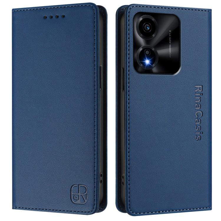 For Honor X5c Plus RC01 Dual-Folded Magnetic Suction RFID Leather Phone Case