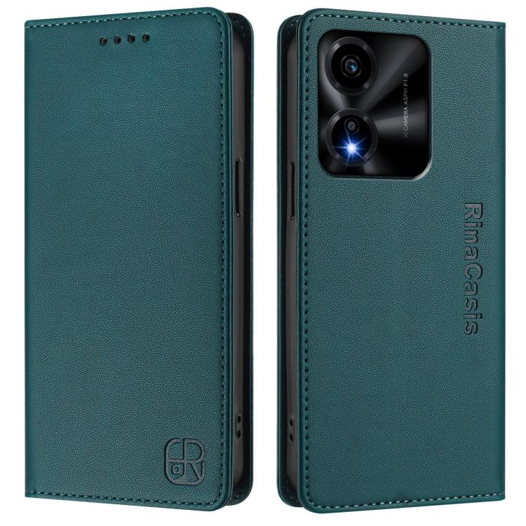 For Honor X5c Plus RC01 Dual-Folded Magnetic Suction RFID Leather Phone Case