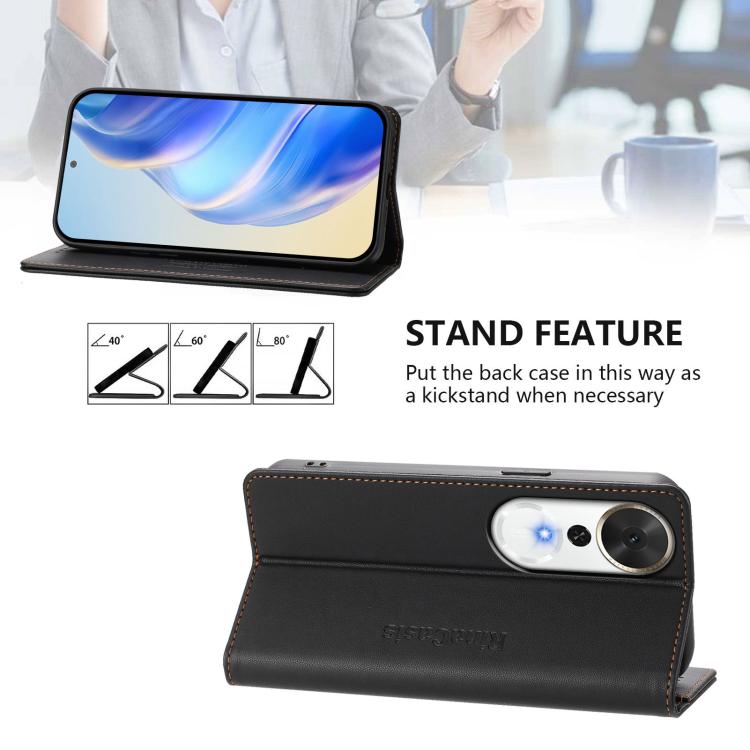 For Honor Play 70 Plus RC01 Dual-Folded Magnetic Suction RFID Leather Phone Case