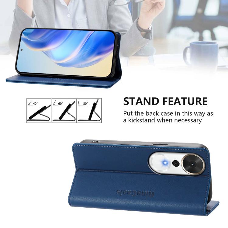 For Honor Play 70 Plus RC01 Dual-Folded Magnetic Suction RFID Leather Phone Case