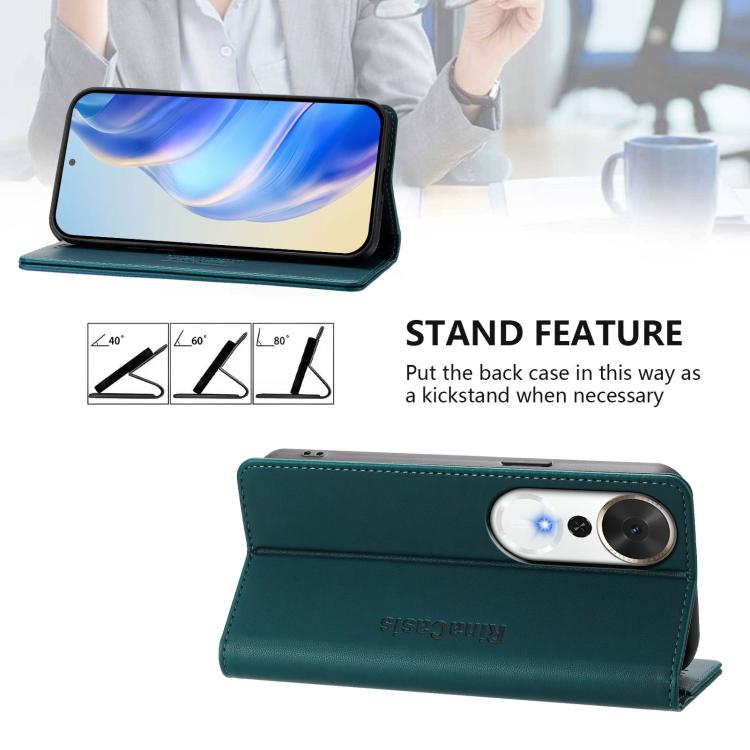 For Honor Play 70 Plus RC01 Dual-Folded Magnetic Suction RFID Leather Phone Case