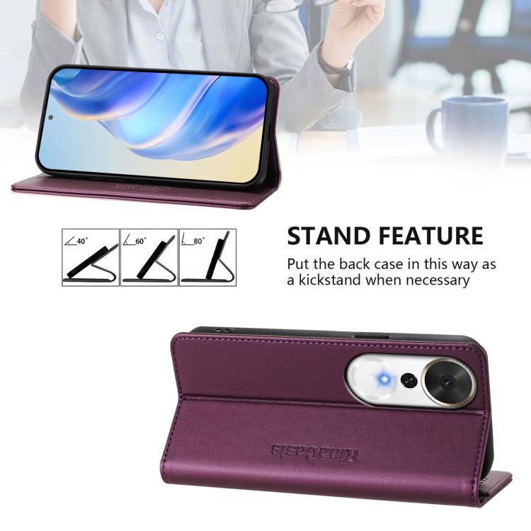 For Honor Play 70 Plus RC01 Dual-Folded Magnetic Suction RFID Leather Phone Case