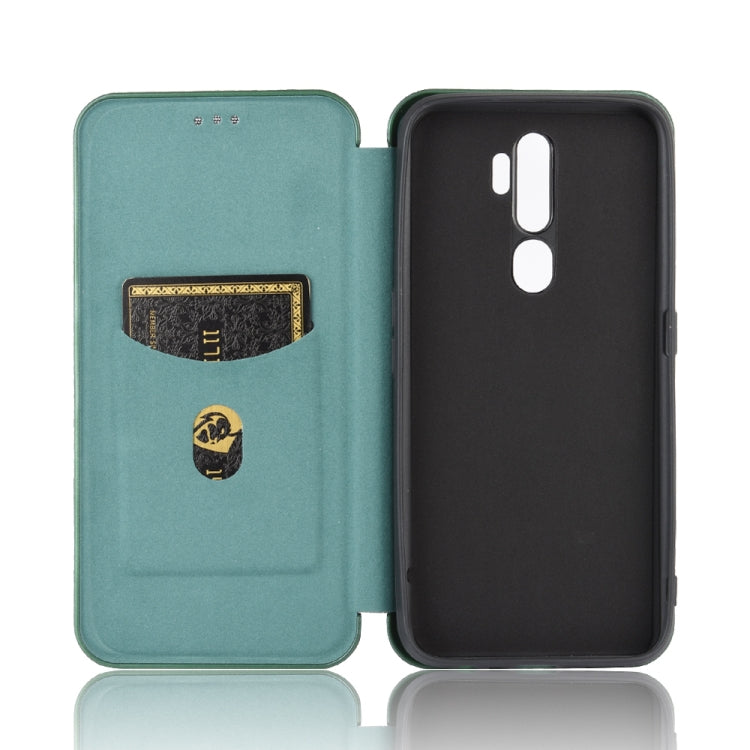 For OPPO A9 (2020) / A11 / A11X / A5 (2020) Carbon Fiber Texture Horizontal Flip TPU + PC + PU Leather Case with Card Slot