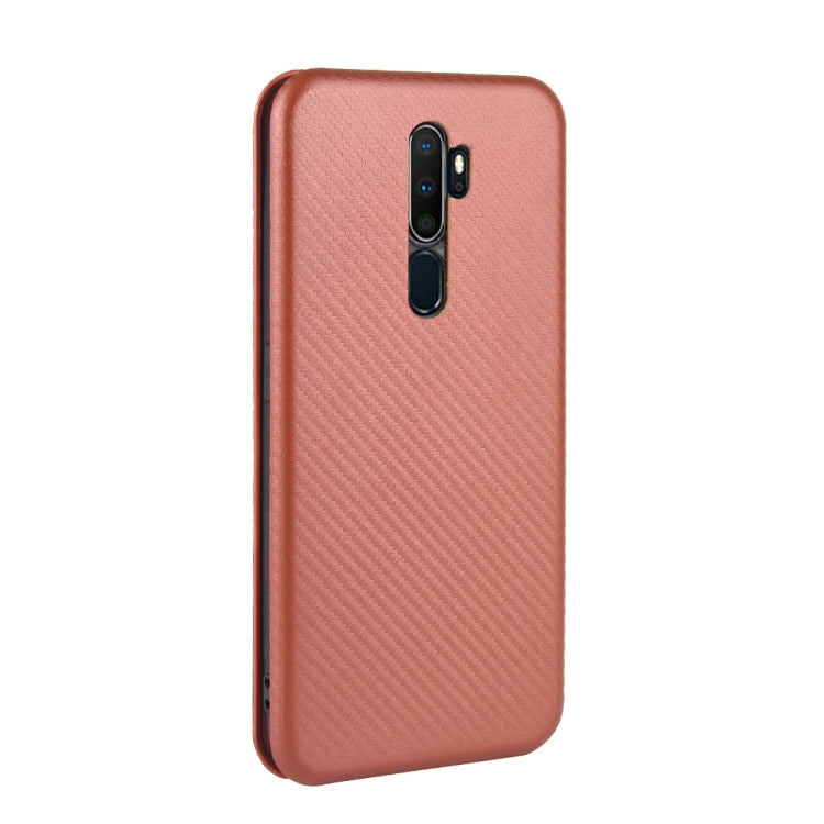 For OPPO A9 (2020) / A11 / A11X / A5 (2020) Carbon Fiber Texture Horizontal Flip TPU + PC + PU Leather Case with Card Slot