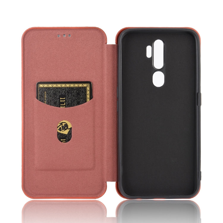 For OPPO A9 (2020) / A11 / A11X / A5 (2020) Carbon Fiber Texture Horizontal Flip TPU + PC + PU Leather Case with Card Slot