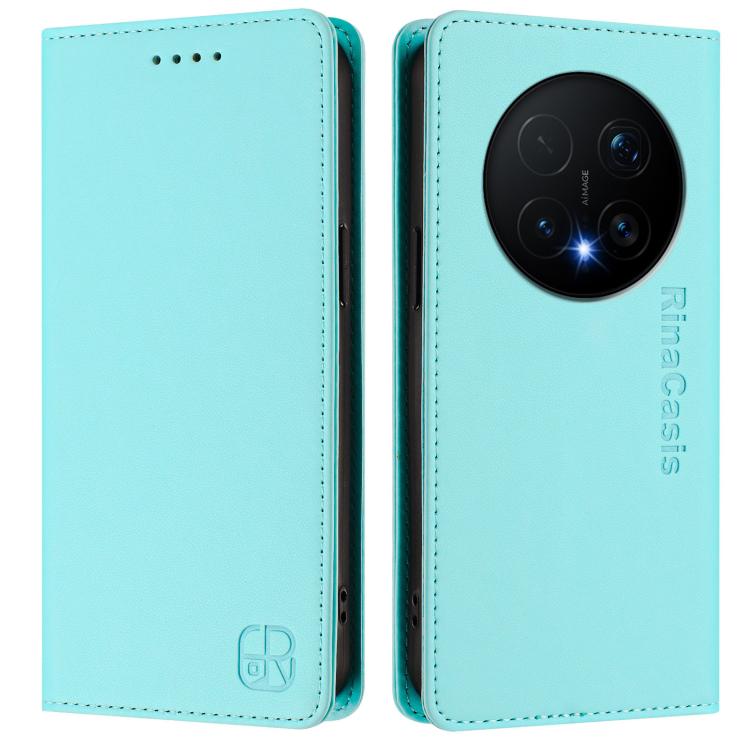 For Honor Magic8 Pro RC01 Dual-Folded Magnetic Suction RFID Leather Phone Case