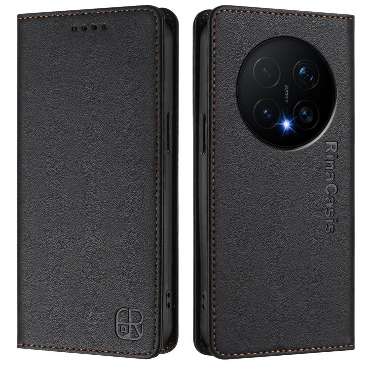For Honor Magic8 Pro RC01 Dual-Folded Magnetic Suction RFID Leather Phone Case