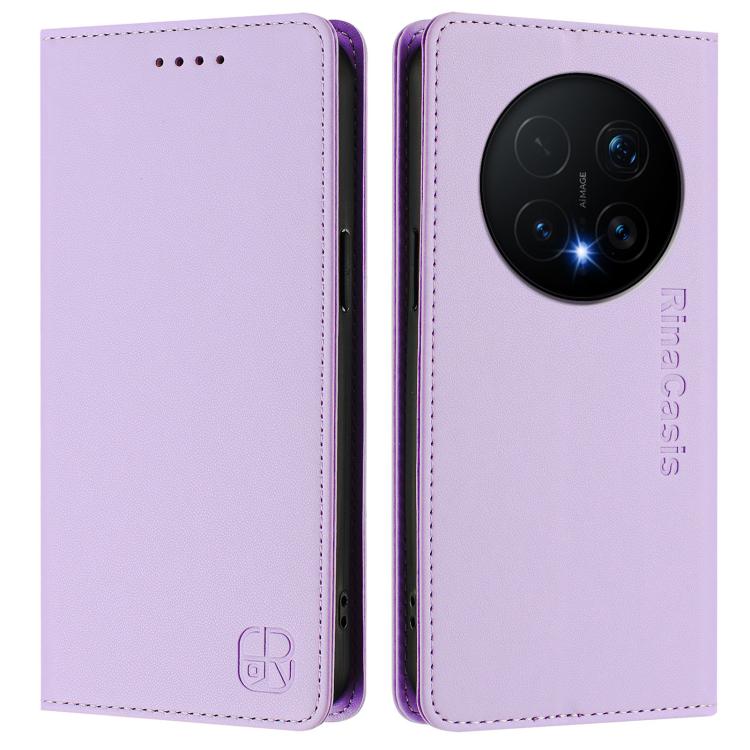 For Honor Magic8 Pro RC01 Dual-Folded Magnetic Suction RFID Leather Phone Case