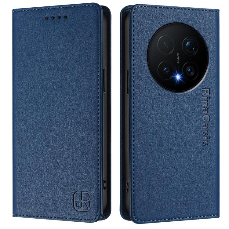 For Honor Magic8 Pro RC01 Dual-Folded Magnetic Suction RFID Leather Phone Case