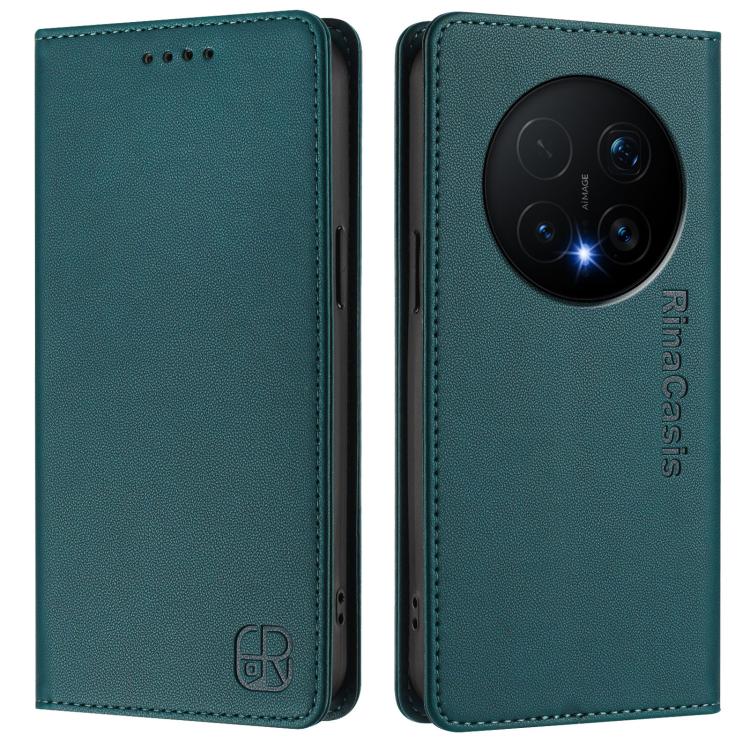 For Honor Magic8 Pro RC01 Dual-Folded Magnetic Suction RFID Leather Phone Case