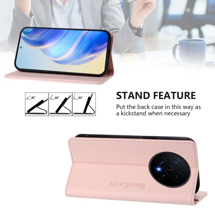 For Honor Magic8 RC01 Dual-Folded Magnetic Suction RFID Leather Phone Case