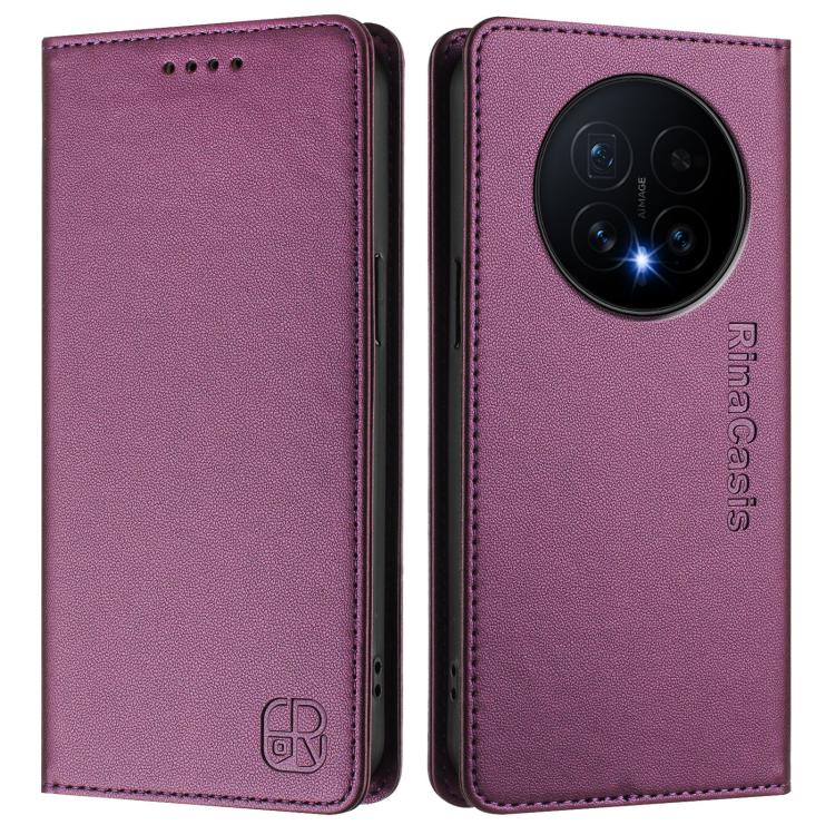For Honor Magic8 RC01 Dual-Folded Magnetic Suction RFID Leather Phone Case