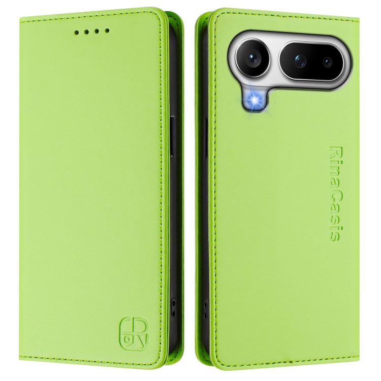For Honor Magic8 Pro Air 5G RC01 Dual-Folded Magnetic Suction RFID Leather Phone Case