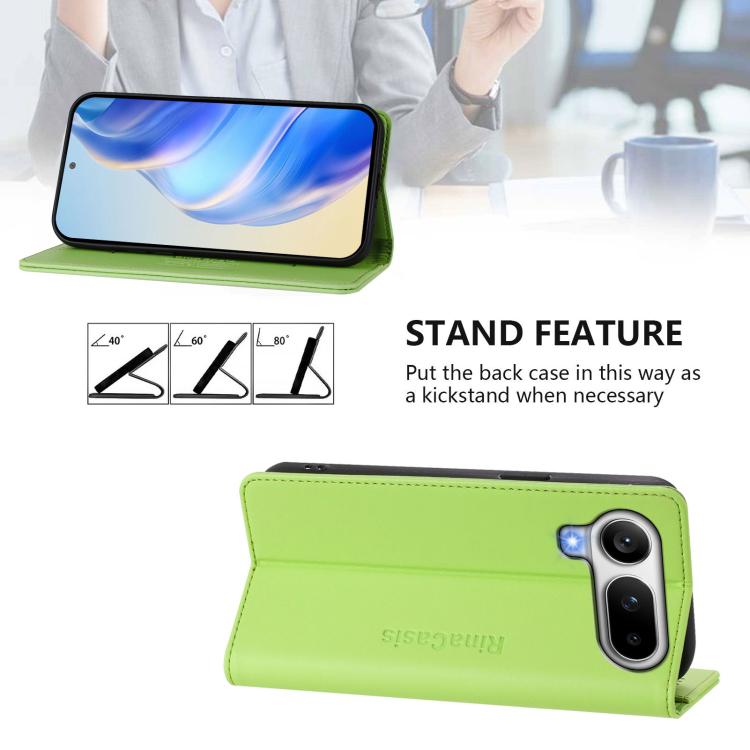For Honor Magic8 Pro Air 5G RC01 Dual-Folded Magnetic Suction RFID Leather Phone Case