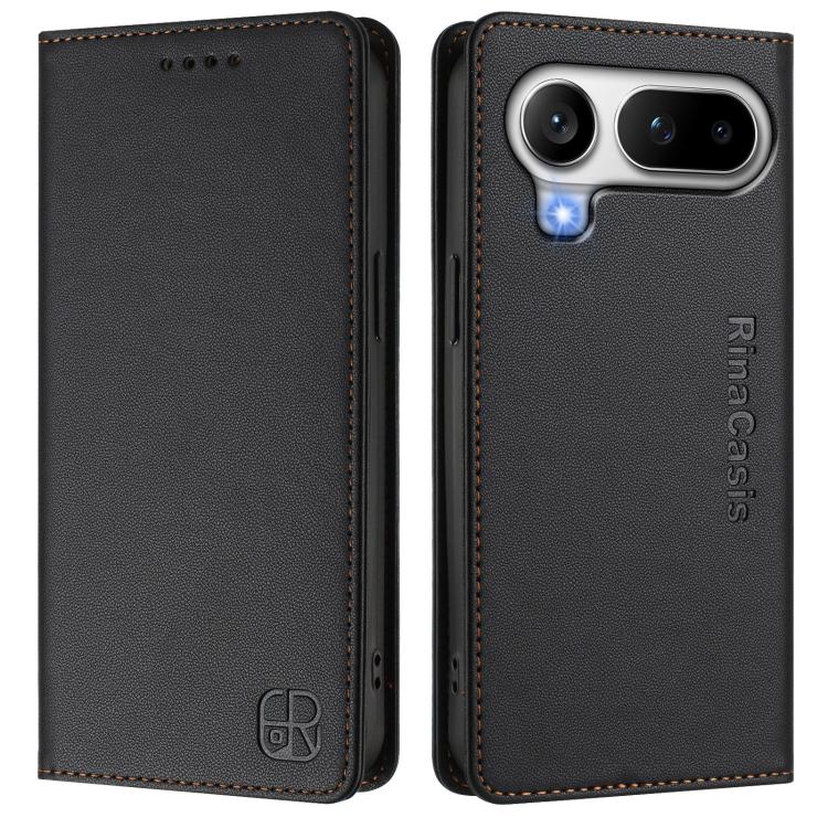 For Honor Magic8 Pro Air 5G RC01 Dual-Folded Magnetic Suction RFID Leather Phone Case