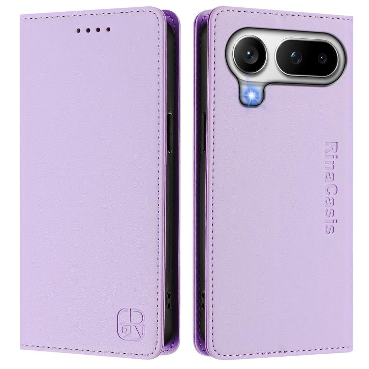 For Honor Magic8 Pro Air 5G RC01 Dual-Folded Magnetic Suction RFID Leather Phone Case