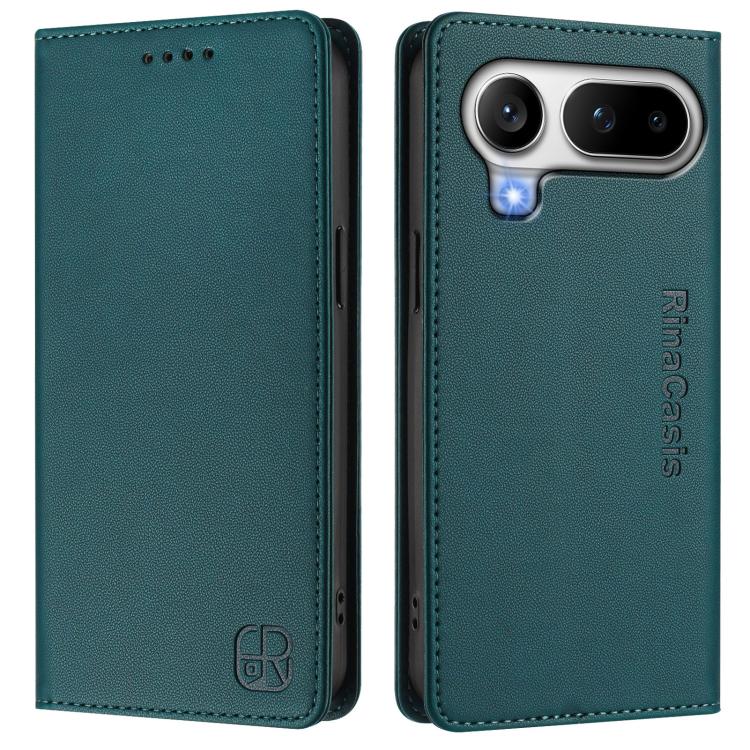 For Honor Magic8 Pro Air 5G RC01 Dual-Folded Magnetic Suction RFID Leather Phone Case