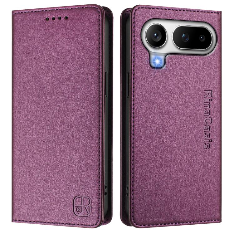 For Honor Magic8 Pro Air 5G RC01 Dual-Folded Magnetic Suction RFID Leather Phone Case