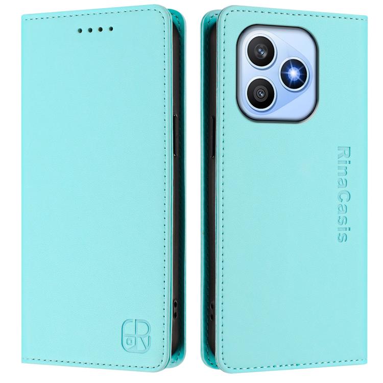 For Honor X8d 4G RC01 Dual-Folded Magnetic Suction RFID Leather Phone Case