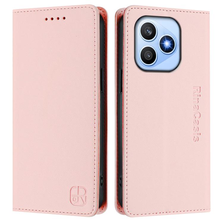For Honor X8d 4G RC01 Dual-Folded Magnetic Suction RFID Leather Phone Case