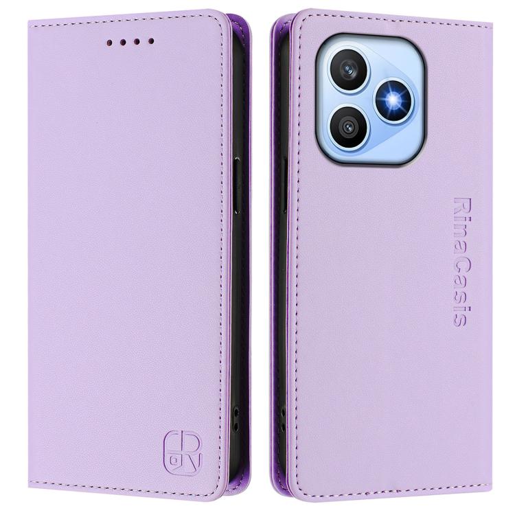 For Honor X8d 4G RC01 Dual-Folded Magnetic Suction RFID Leather Phone Case