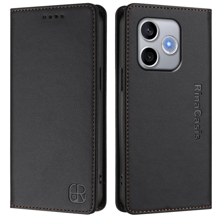 For Honor 600 Lite Global RC01 Dual-Folded Magnetic Suction RFID Leather Phone Case