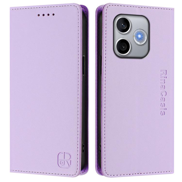 For Honor 600 Lite Global RC01 Dual-Folded Magnetic Suction RFID Leather Phone Case