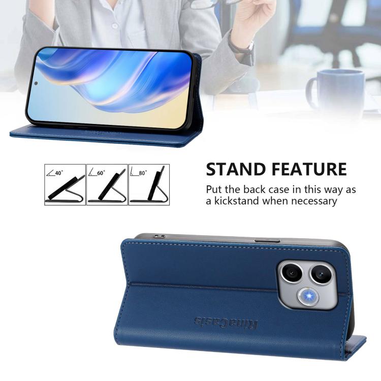 For Honor 600 Lite Global RC01 Dual-Folded Magnetic Suction RFID Leather Phone Case