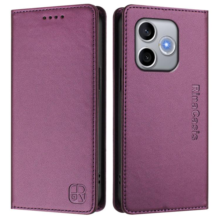For Honor 600 Lite Global RC01 Dual-Folded Magnetic Suction RFID Leather Phone Case