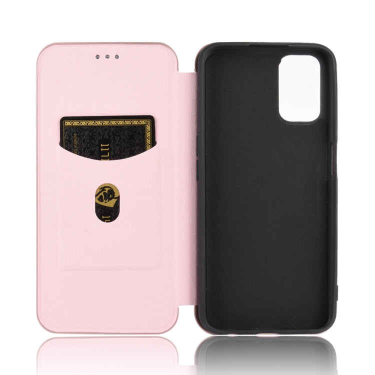 For OPPO A52 / A72 / A92 Carbon Fiber Texture Horizontal Flip TPU + PC + PU Leather Case with Card Slot