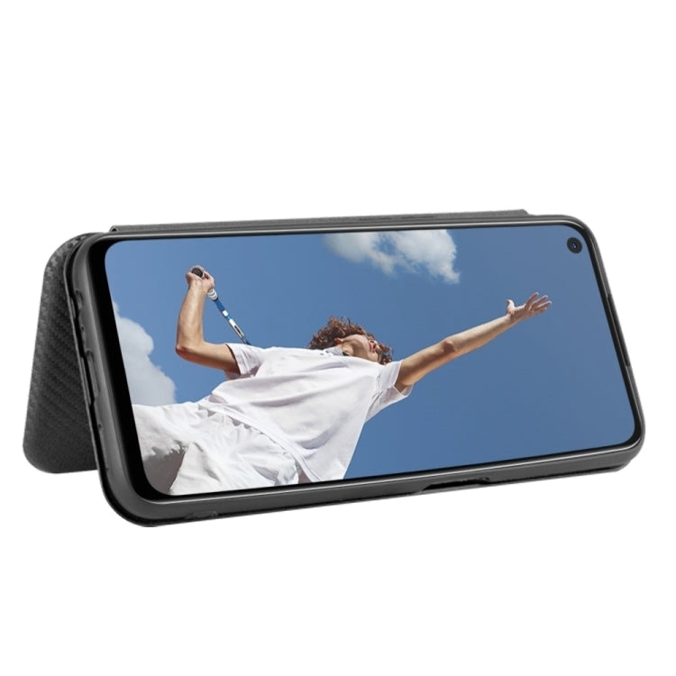 For OPPO A52 / A72 / A92 Carbon Fiber Texture Horizontal Flip TPU + PC + PU Leather Case with Card Slot