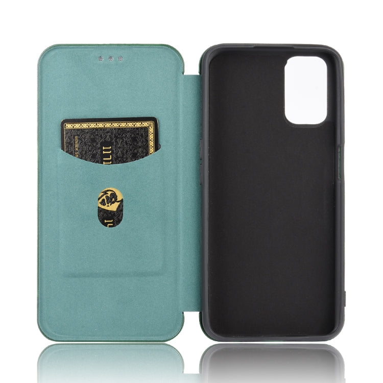 For OPPO A52 / A72 / A92 Carbon Fiber Texture Horizontal Flip TPU + PC + PU Leather Case with Card Slot