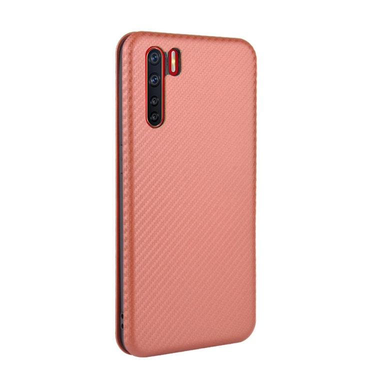 For OPPO A91 / F15 Reno3(Southeast Asia Version) Carbon Fiber Texture Horizontal Flip TPU + PC + PU Leather Case with Card Slot