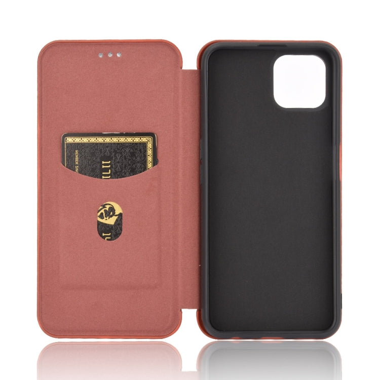 For OPPO A92s Carbon Fiber Texture Horizontal Flip TPU + PC + PU Leather Case with Card Slot