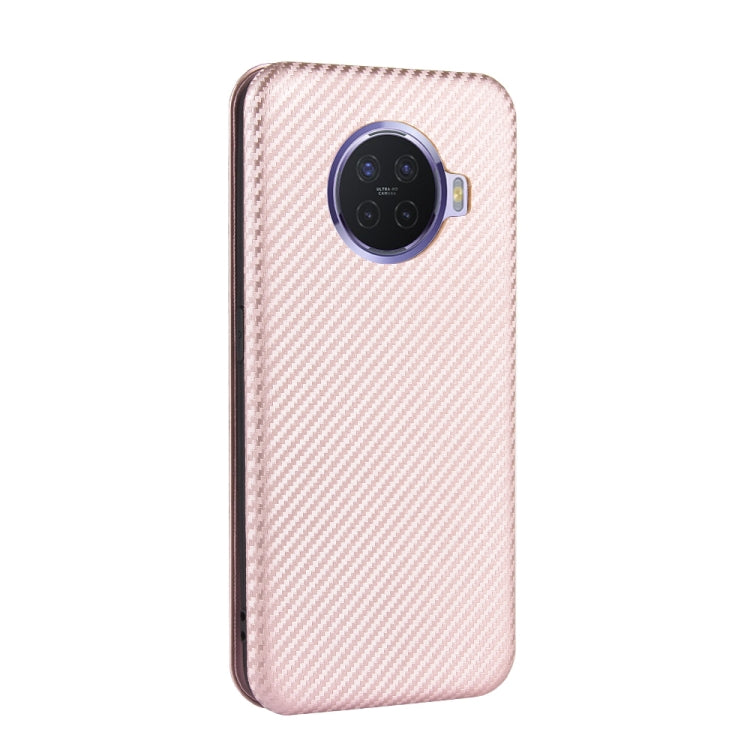 For OPPO Ace2 Carbon Fiber Texture Horizontal Flip TPU + PC + PU Leather Case with Card Slot