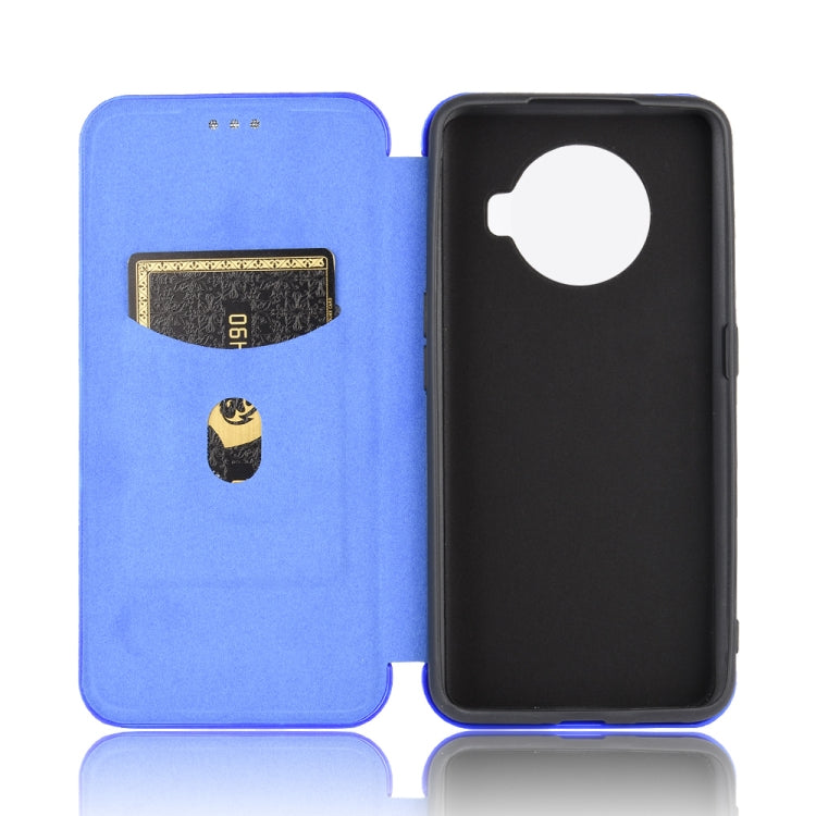 For OPPO Ace2 Carbon Fiber Texture Horizontal Flip TPU + PC + PU Leather Case with Card Slot