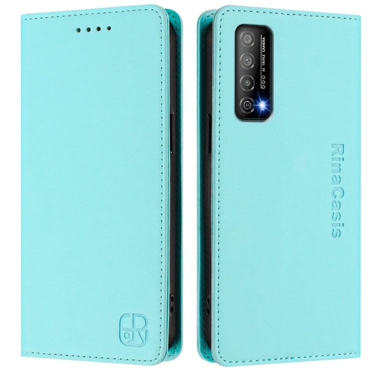 For Huawei Enjoy 20 SE / Huawei Y7a RC01 Dual-Folded Magnetic Suction RFID Leather Phone Case