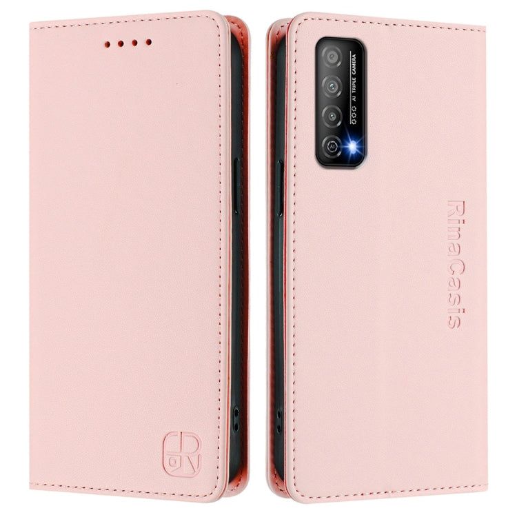 For Huawei Enjoy 20 SE / Huawei Y7a RC01 Dual-Folded Magnetic Suction RFID Leather Phone Case