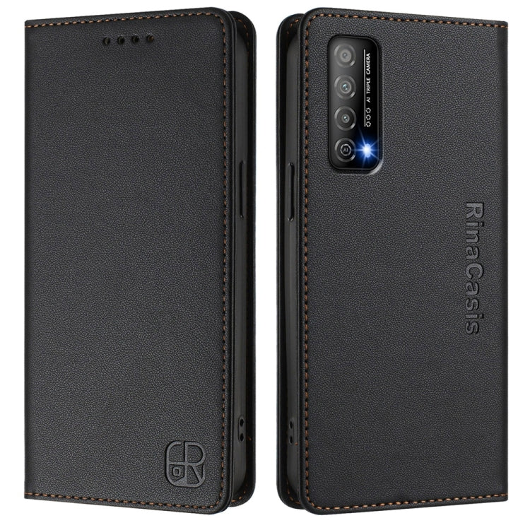 For Huawei Enjoy 20 SE / Huawei Y7a RC01 Dual-Folded Magnetic Suction RFID Leather Phone Case