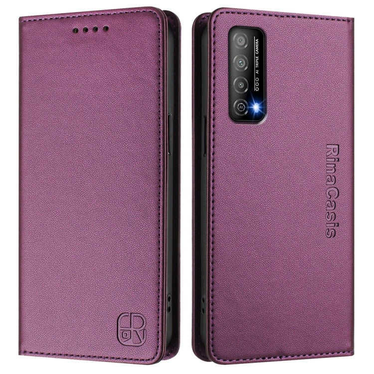 For Huawei Enjoy 20 SE / Huawei Y7a RC01 Dual-Folded Magnetic Suction RFID Leather Phone Case