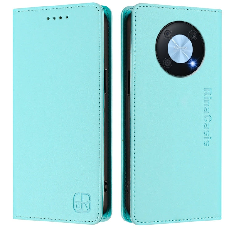 For Huawei Enjoy 50 Pro / nova Y90 RC01 Dual-Folded Magnetic Suction RFID Leather Phone Case