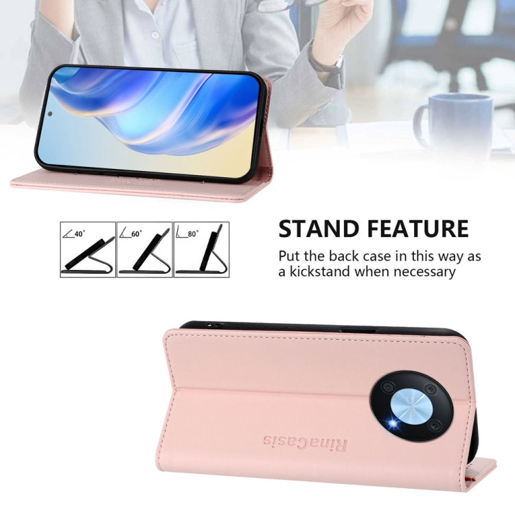 For Huawei Enjoy 50 Pro / nova Y90 RC01 Dual-Folded Magnetic Suction RFID Leather Phone Case