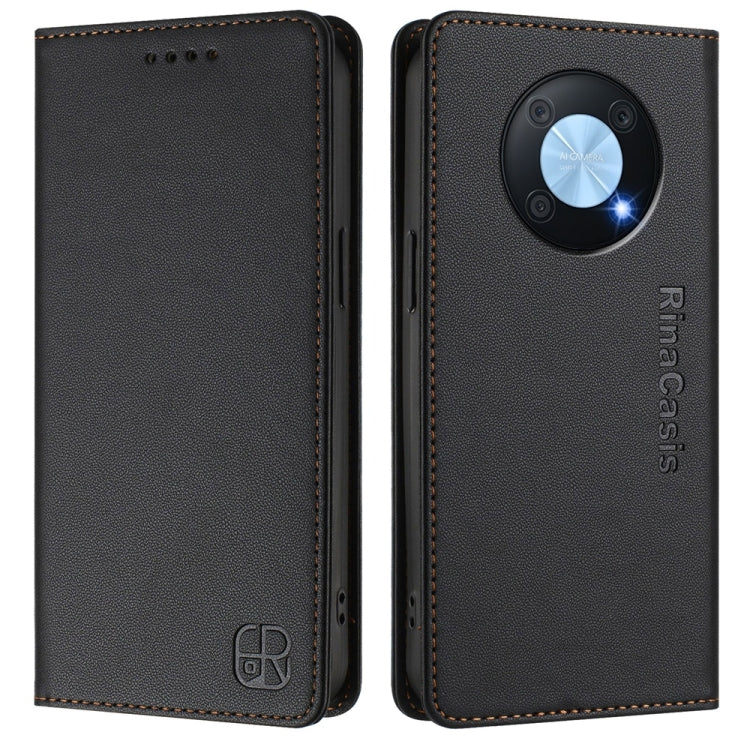 For Huawei Enjoy 50 Pro / nova Y90 RC01 Dual-Folded Magnetic Suction RFID Leather Phone Case