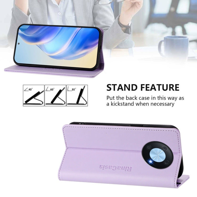 For Huawei Enjoy 50 Pro / nova Y90 RC01 Dual-Folded Magnetic Suction RFID Leather Phone Case