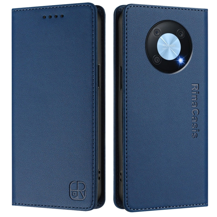 For Huawei Enjoy 50 Pro / nova Y90 RC01 Dual-Folded Magnetic Suction RFID Leather Phone Case