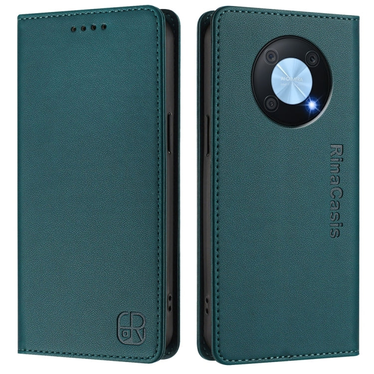 For Huawei Enjoy 50 Pro / nova Y90 RC01 Dual-Folded Magnetic Suction RFID Leather Phone Case