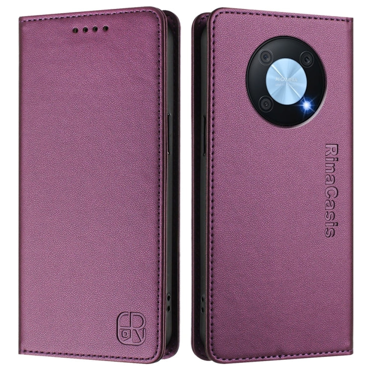 For Huawei Enjoy 50 Pro / nova Y90 RC01 Dual-Folded Magnetic Suction RFID Leather Phone Case