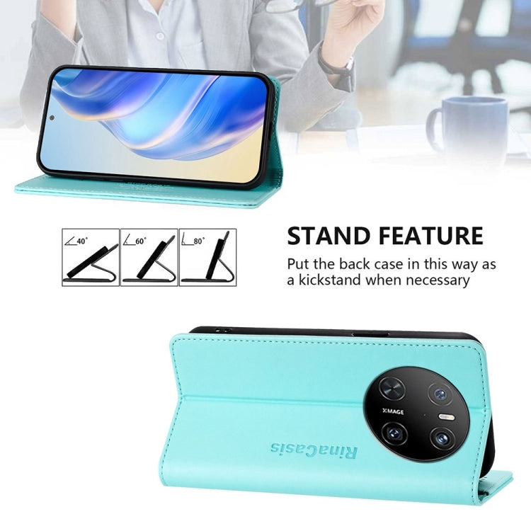 For Huawei Mate 70 RC01 Dual-Folded Magnetic Suction RFID Leather Phone Case