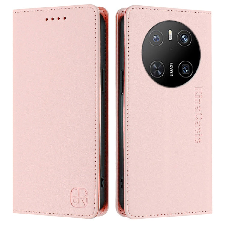 For Huawei Mate 70 RC01 Dual-Folded Magnetic Suction RFID Leather Phone Case