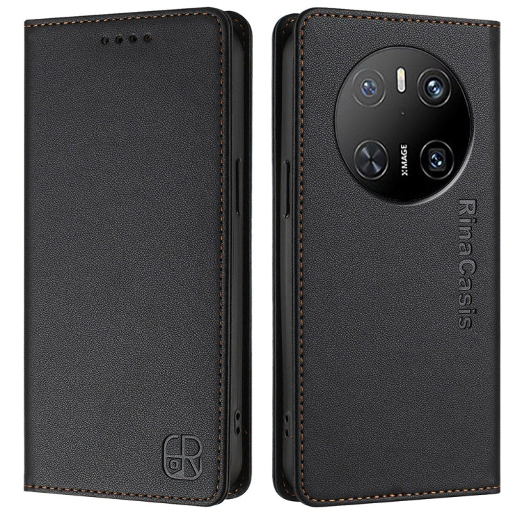 For Huawei Mate 70 RC01 Dual-Folded Magnetic Suction RFID Leather Phone Case